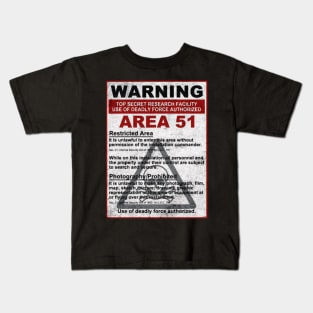 Area 51 Warning Kids T-Shirt